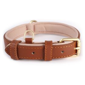 Lychee Pattern Dog Collar Diving Cotton Anti-strangulation (Option: Brown-XS)