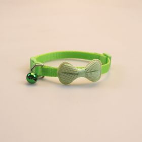 Pet Cute Bowknot Cotton-filled Collar (Option: Fluorescent Green)