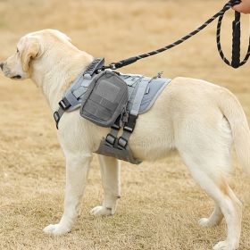 Universal Outdoor Dog Harness With Pet Leash And Snap Shackle Hitched Loop For Dogs (Color: grey)